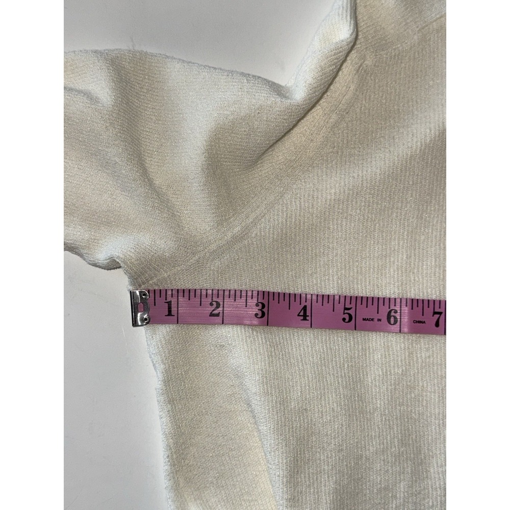 Eileen Fisher Linen Crepe Stretch Top Boxy Ivory Cream Classic Collar Texture M - Picture 13 of 16